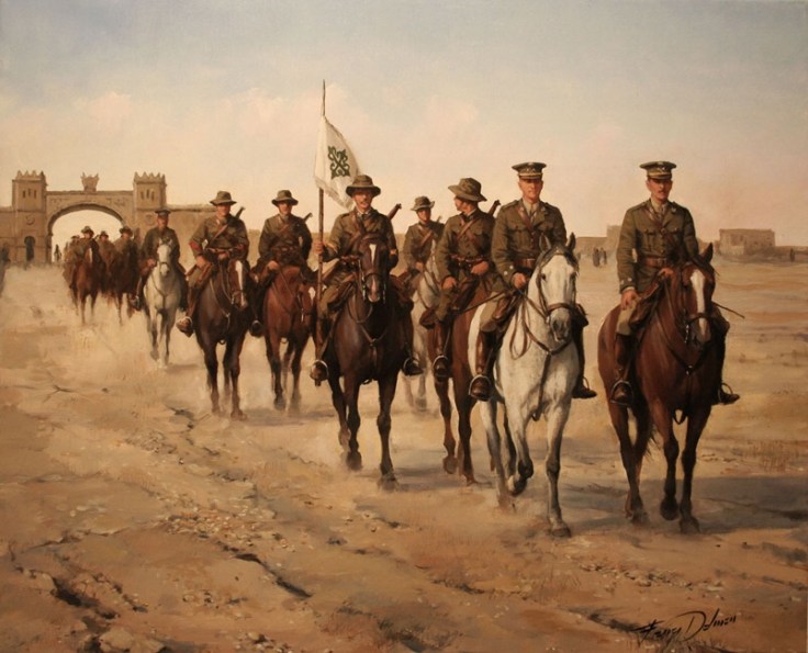 Junto a los Héroes del Alcántara. Autor: Augusto Ferrer Dalmau.