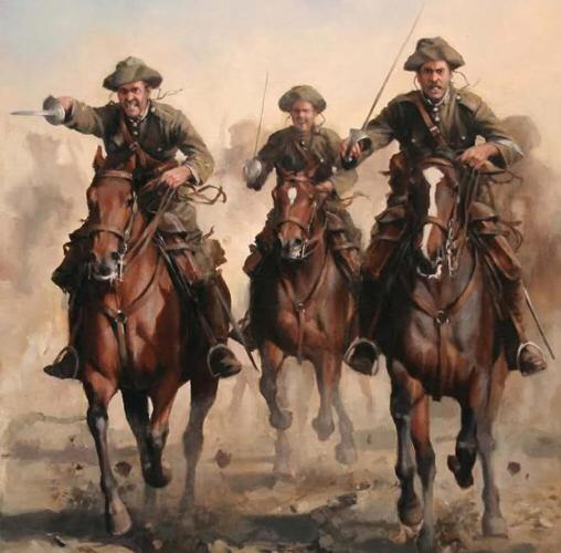 Carga del Regimiento Alcántara. Autor: Augusto Ferrer Dalmau.