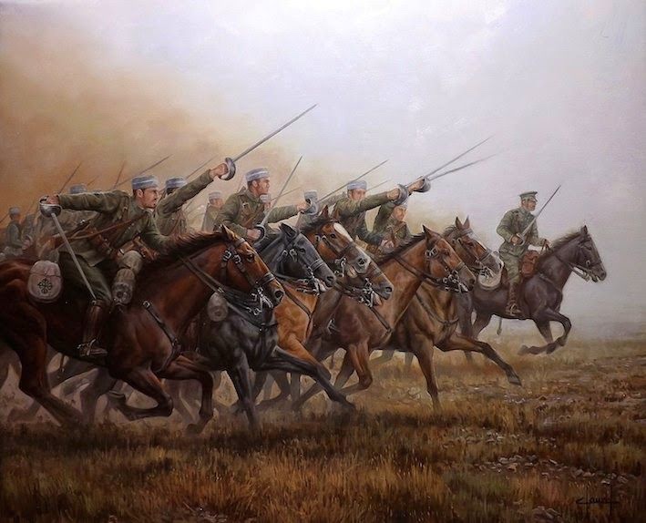 Carga del Regimiento Alcántara. Autor: Augusto Ferrer Dalmau.