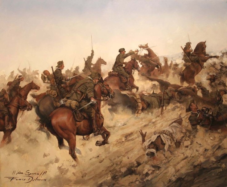 Carga del Regimiento Alcántara. Autor: Augusto Ferrer Dalmau.