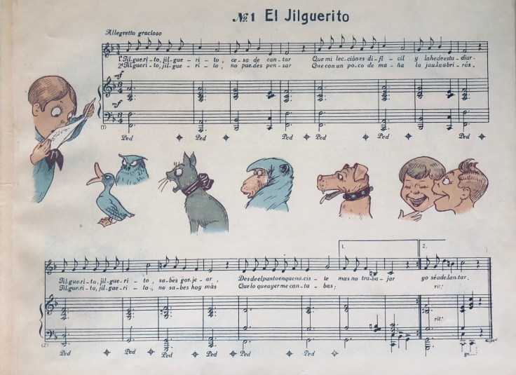 Partitura de El Jilguerito. “Mis Primeras Canciones”.