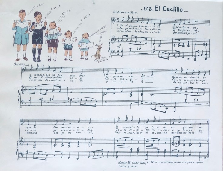 Partitura de El Cuclillo. “Mis Primeras Canciones”.