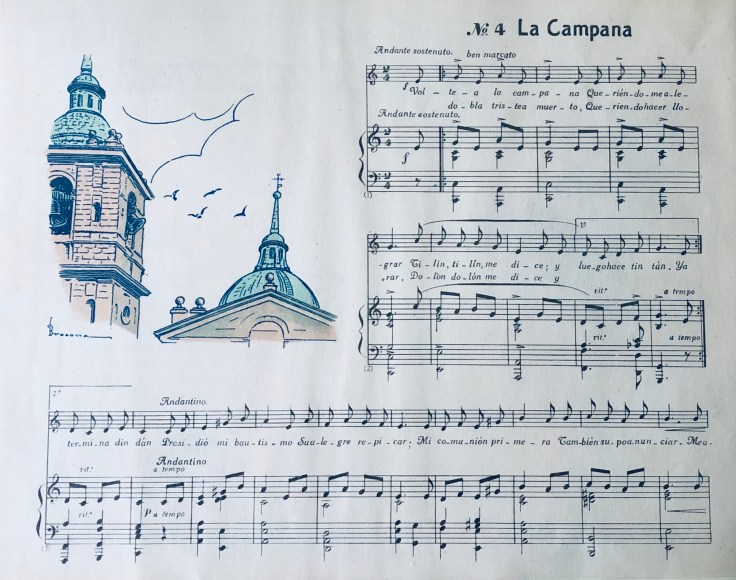 Partitura de La Campana. “Mis Primeras Canciones”.