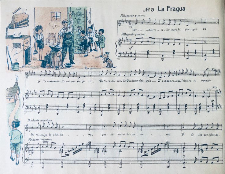 Partitura de La Fragua. “Mis Primeras Canciones”.