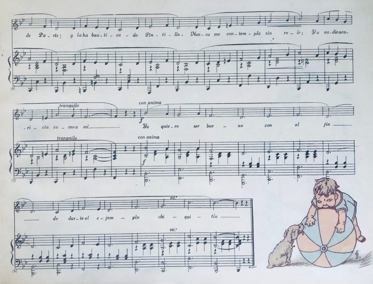 Partitura de Chiquitín. “Mis Primeras Canciones”.