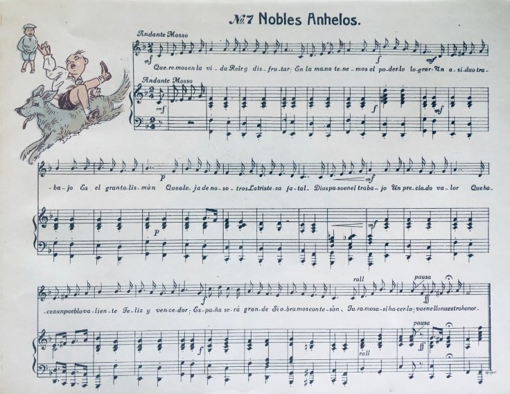 Partitura de Nobles Anhelos. “Mis Primeras Canciones”.