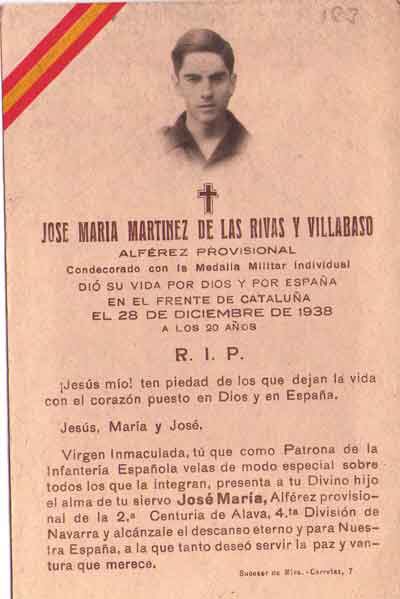 Recordatorio José María Martínez de las Rivas y Villabaso.