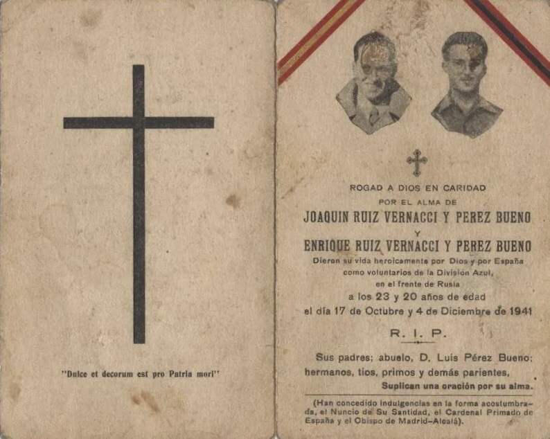 Recordatorio dé Joaquín y Enrique Ruiz Vernacci.