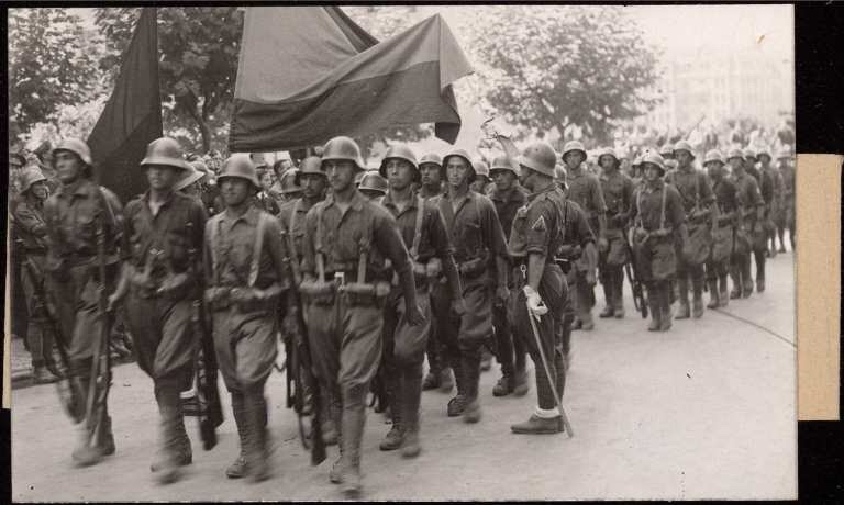 Jura de la 1ª Bandera de Falange de Vizcaya el 28 de Septiembre de 1937.