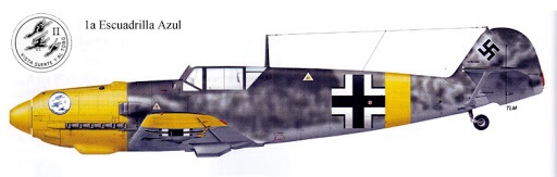 Messerschmitt Bf-109 de la Escuadrilla Azul.