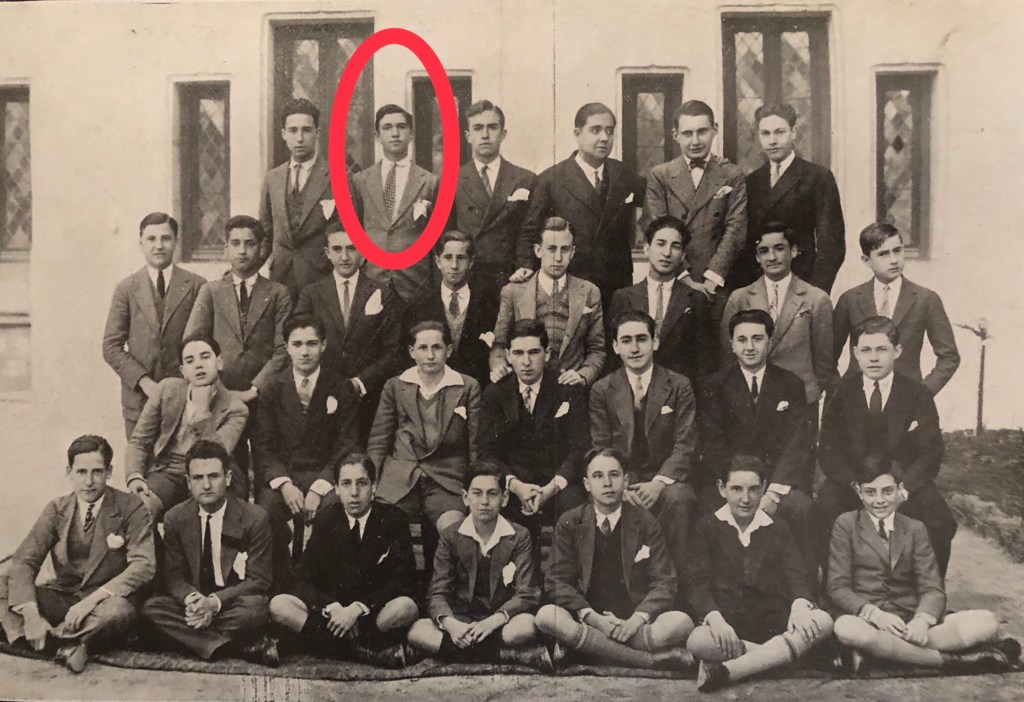 Salvador García-Noblejas en la orla de los bachilleres de letras en 1928.