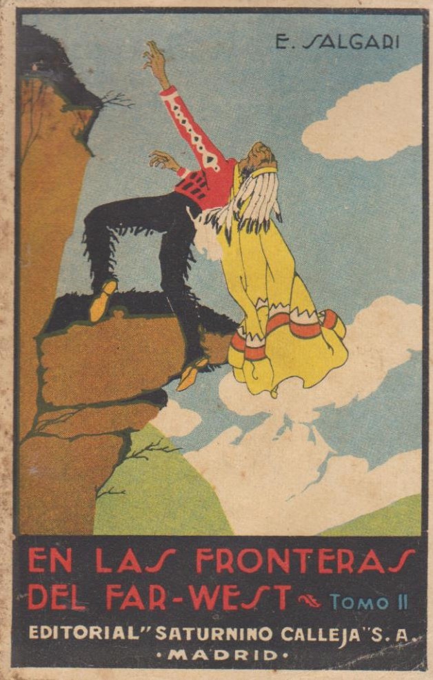 Portada de "En las fronteras del Far West" (1910) de Emilio Salgari.