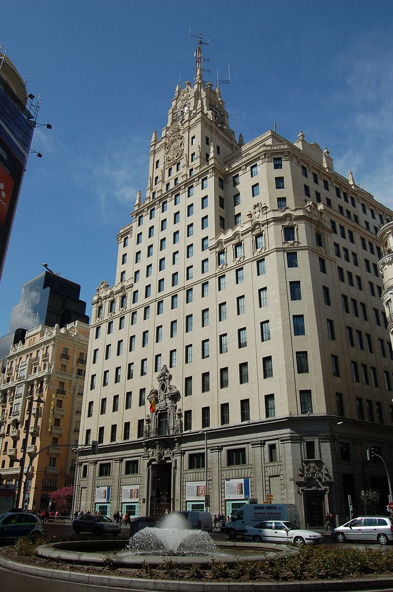 Edificio de la Telefónica en la Gran Vía. Obra de Ignacio de Cárdenas Pastor.